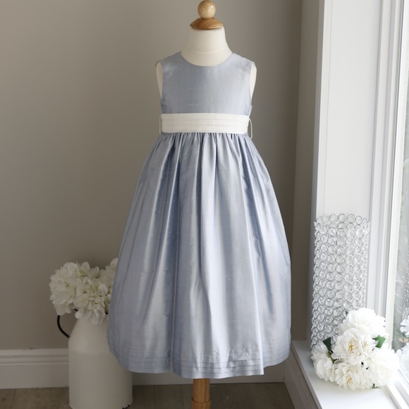 Strasburg Other - Strasburg Dress Blue and Ivory Dupioni Silk Size 6/7